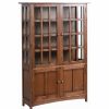 China Cabinets & Hutches * | Crafters And Weavers Arts And Crafts Mission Solid Oak China Cabinet