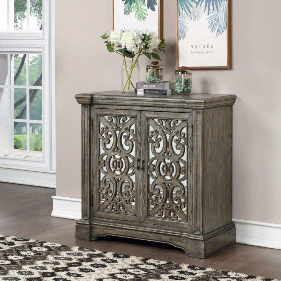 Buffets & Sideboards * | Coast To Coast Imports, Llc Savannah Mist Blue And Gray 2 Door Cabinet