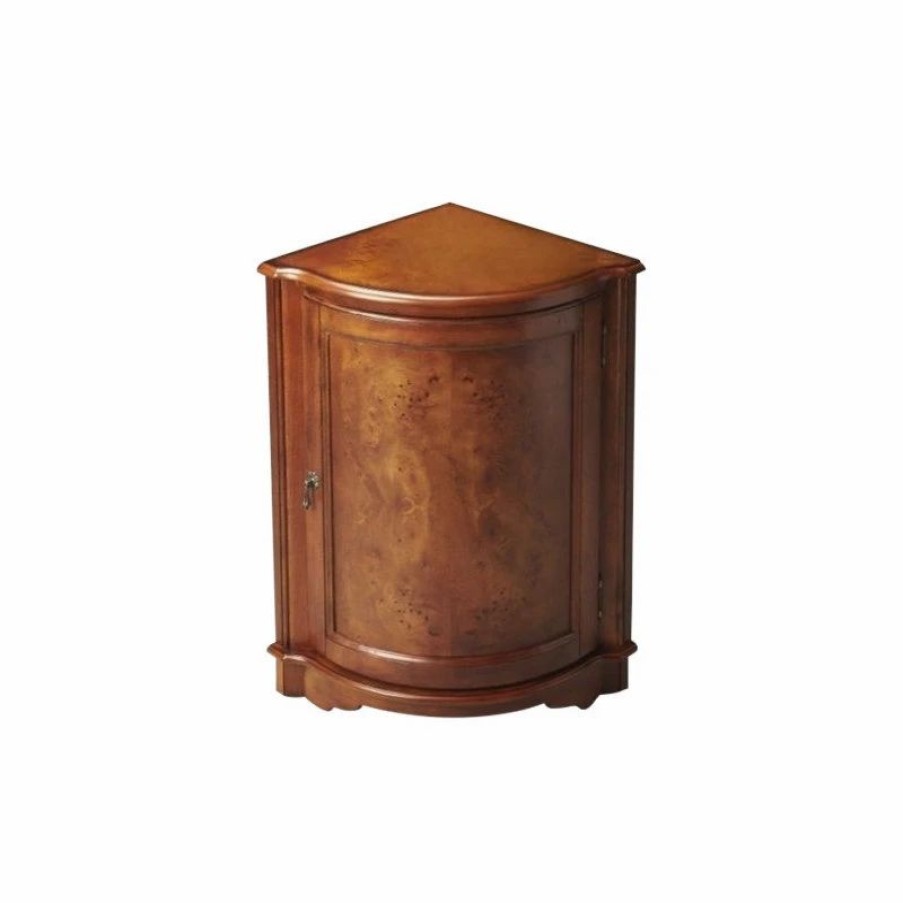 Accent Chests & Cabinets * | Beaumont Lane Corner Cabinet In Olive Ash Burl