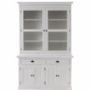 China Cabinets & Hutches * | Homeroots Furniture Classic White Glass Display Hutch