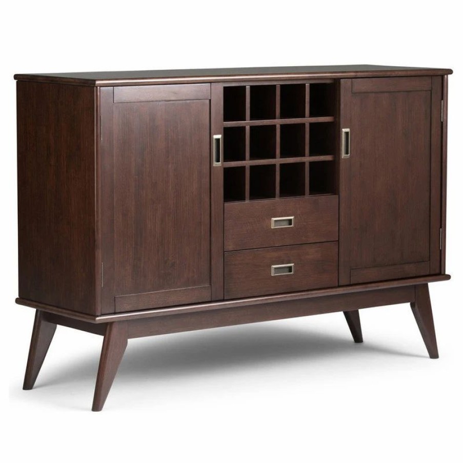 Buffets & Sideboards * | Simpli Home Ltd. Draper Mid Century Sideboard Buffet And Wine Rack