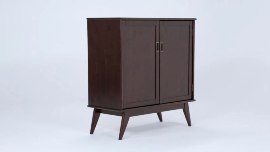 Buffets & Sideboards * | Simpli Home Ltd. Draper Mid Century Sideboard Buffet And Wine Rack