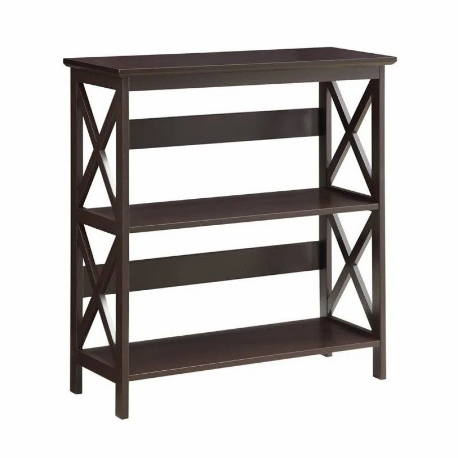 Shelving * | Convenience Concepts Oxford Three-Tier Bookcase In Espresso Wood Finish