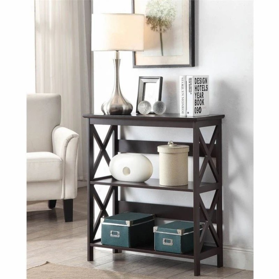 Shelving * | Convenience Concepts Oxford Three-Tier Bookcase In Espresso Wood Finish