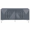 Buffets & Sideboards * | Meridian Furniture Anastasia Lacquer Sideboard/Buffet With Acrylic Legs And Gold Tips, Gray