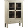 China Cabinets & Hutches * | Progressive Furniture Isabella Display Cabinet Washed Linen, Pine