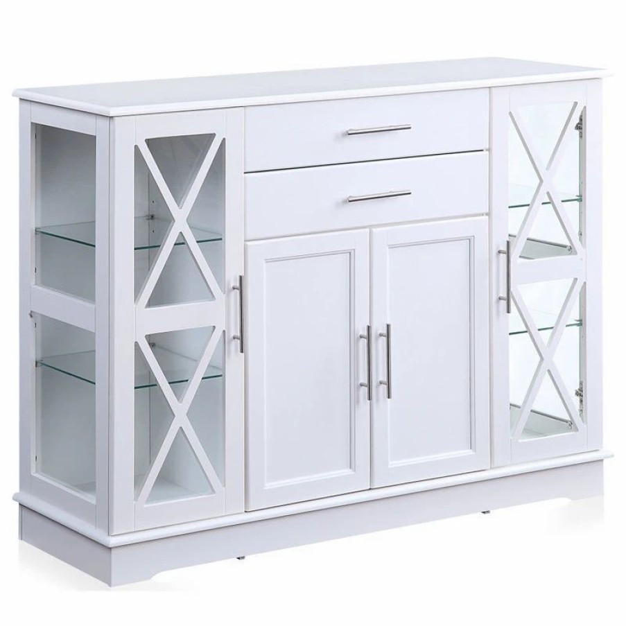 Buffets & Sideboards * | Belleze Ryland 47 Wood Storage Sideboard Buffet Cabinet Console Table, White