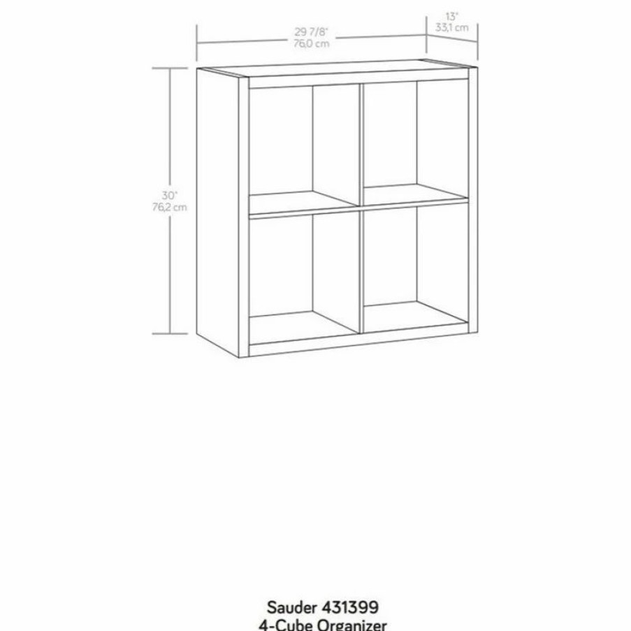 Shelving * | Sauder Engineered Wood 4-Cube Organizer In Rural Pine Finish