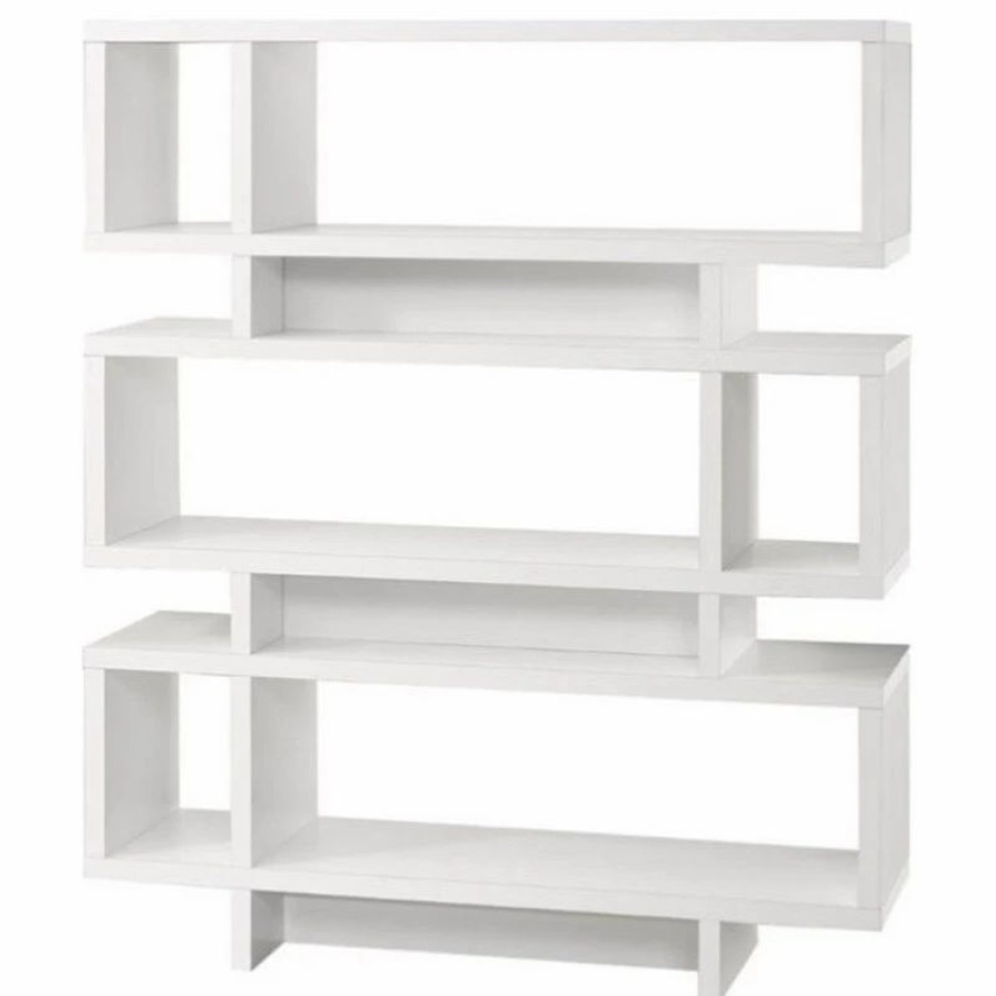 Shelving * | Monarch Bookshelf Bookcase Etagere 4 Tier 55 H Office Bedroom Laminate White