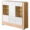 China Cabinets & Hutches * | Maxima House Carmelo Sideboard, White/Sonoma Oak