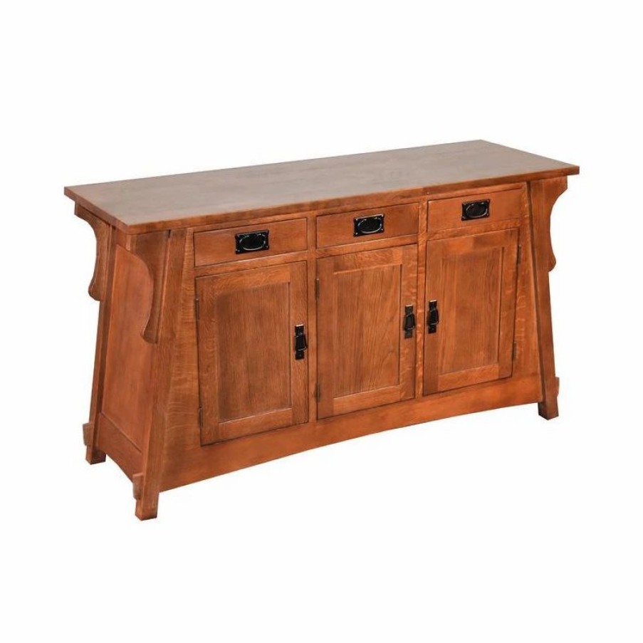 Buffets & Sideboards * | Crafters And Weavers Arts And Crafts Mission Solid Oak Crofter Style Sideboard, Sofa Table