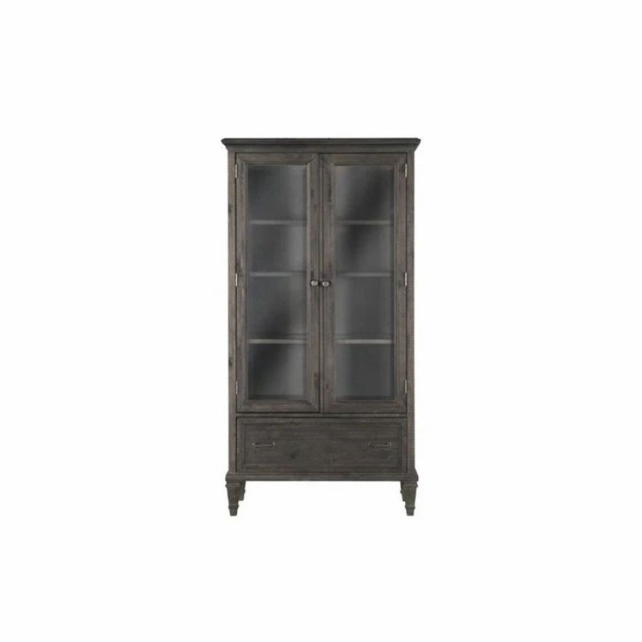 China Cabinets & Hutches * | Magnussen Home Furnishings Magnussen Sutton Place Curio Cabinet In Weathered Charcoal