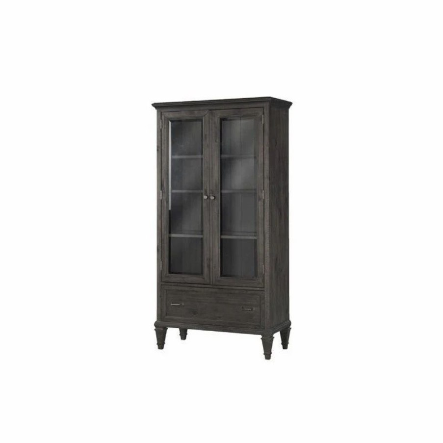 China Cabinets & Hutches * | Magnussen Home Furnishings Magnussen Sutton Place Curio Cabinet In Weathered Charcoal