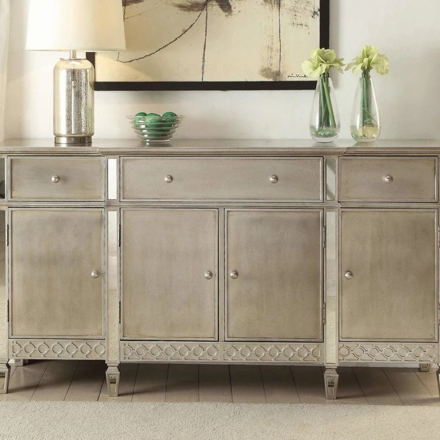 Buffets & Sideboards * | Acme Furniture Acme Kacela Glam Mirrored Server, Champagne