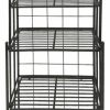 Shelving * | Benzara, Woodland Imprts, The Urban Port 5 Tier Storage Metal Bakers Rack With Scrollwork Top, Gunmetal Gray