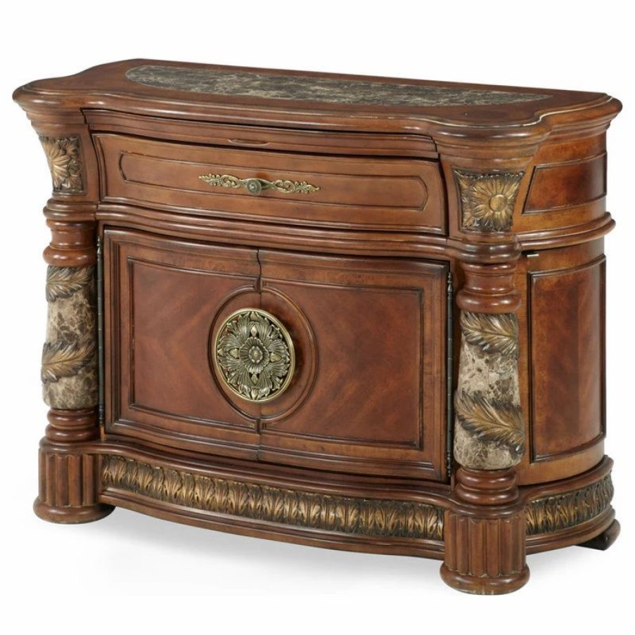 Accent Chests & Cabinets * | Michael Amini Villa Valencia Bachelor'S Chest, Classic Chestnut