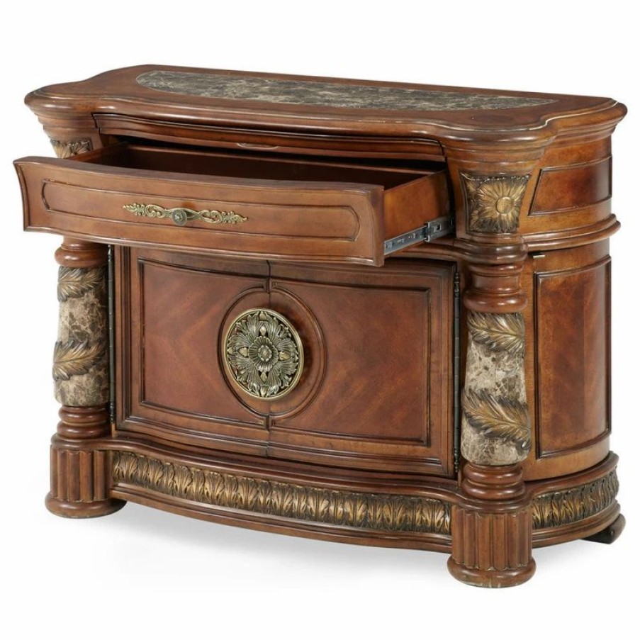 Accent Chests & Cabinets * | Michael Amini Villa Valencia Bachelor'S Chest, Classic Chestnut