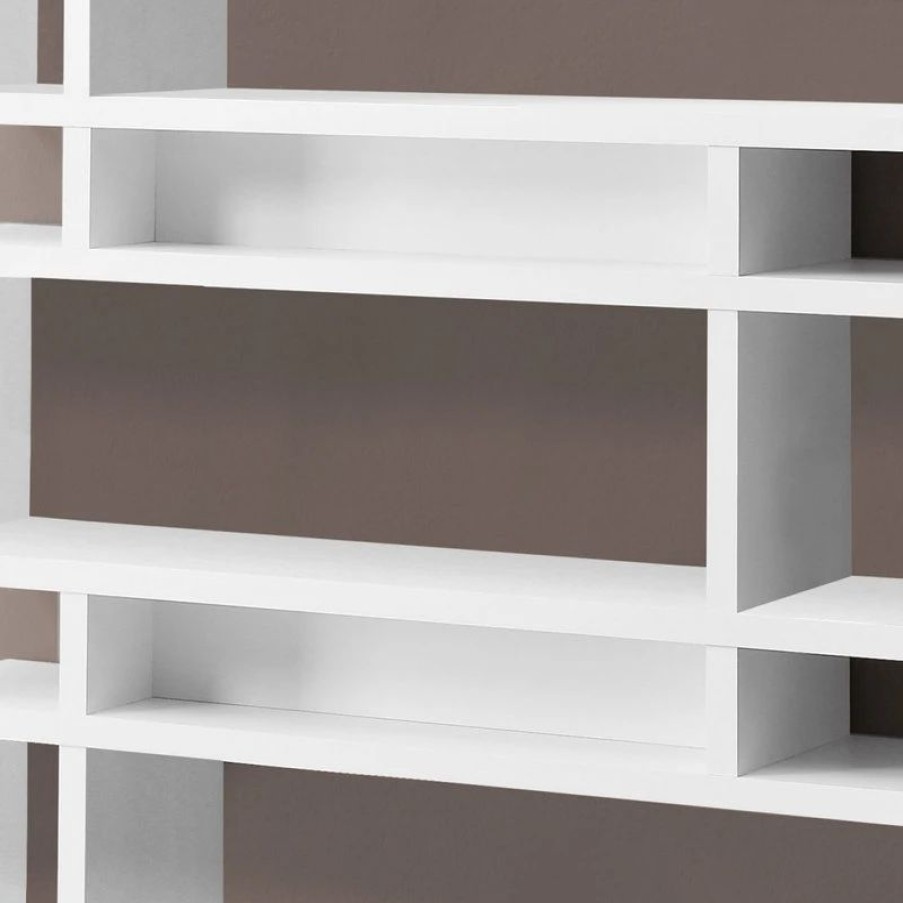 Shelving * | Monarch Contemporary Modern Laminate Bookshelf With White Finish I 2532