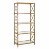 Shelving * | Henn&Hart 66 4 Tier Bookcase Brushed Brass Gold Finish