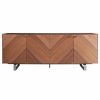 Buffets & Sideboards * | Euro Style Alvarado 79 Sideboard, American Walnut With Brushed Stainless Steel Base