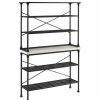 Shelving * | Crosley Madeleine 2 Piece 15 Faux Marble Bakers Rack In Matte Black