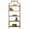 Shelving * | Sauder International Lux 5-Shelf Metal Frame Bookcase Gold Satin/Sindoori Mango