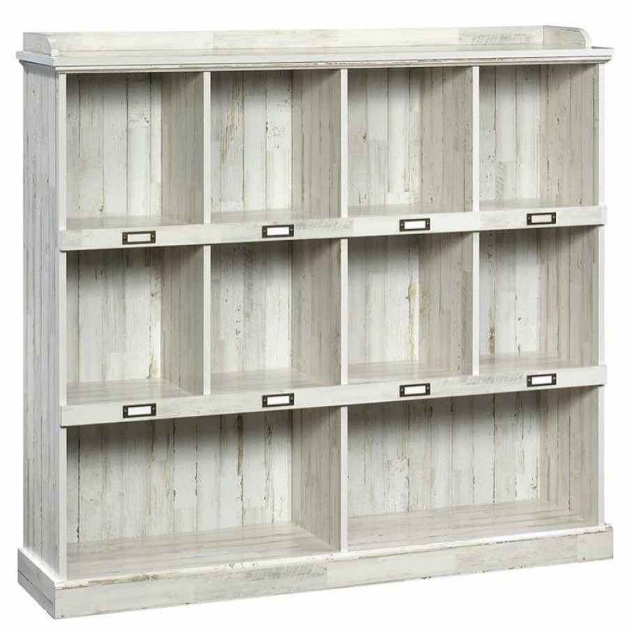 Shelving * | Sauder Barrister Lane Engineered Wood 10-Cubby Bookcase In White Plank