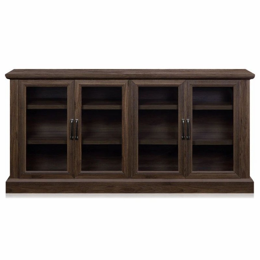 Buffets & Sideboards * | Belleze 70 Rustic Wood Sideboard Stand 4 Doors Buffet Cabinet, Dark Walnut