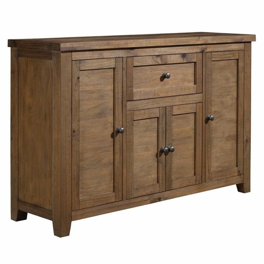 Buffets & Sideboards * | Alpine Furniture, Inc Alpine Furniture Kensington Wood Dining Server In Reclaimed Natural