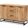 Buffets & Sideboards * | Baxton Studio Reid Industrial Sideboard Buffet Oak, Black, 3-Drawer