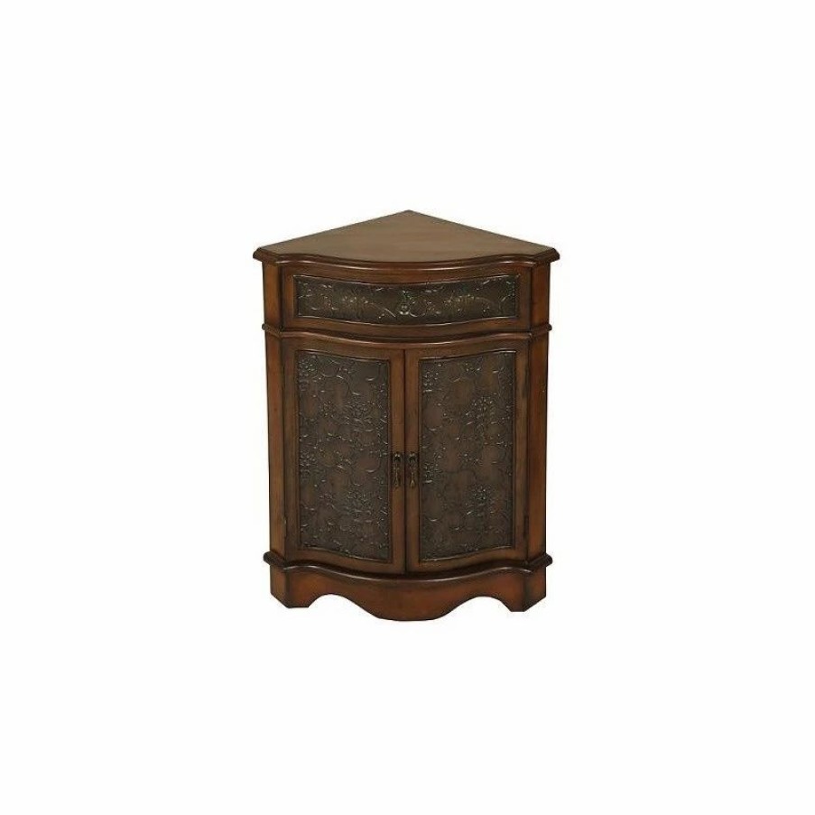 Accent Chests & Cabinets * | Welcome Home Accents Walnut Corner Cabinet