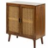 Accent Chests & Cabinets * | Karat Home Solid Wood 2, Door Accent Cabinet, Cherry