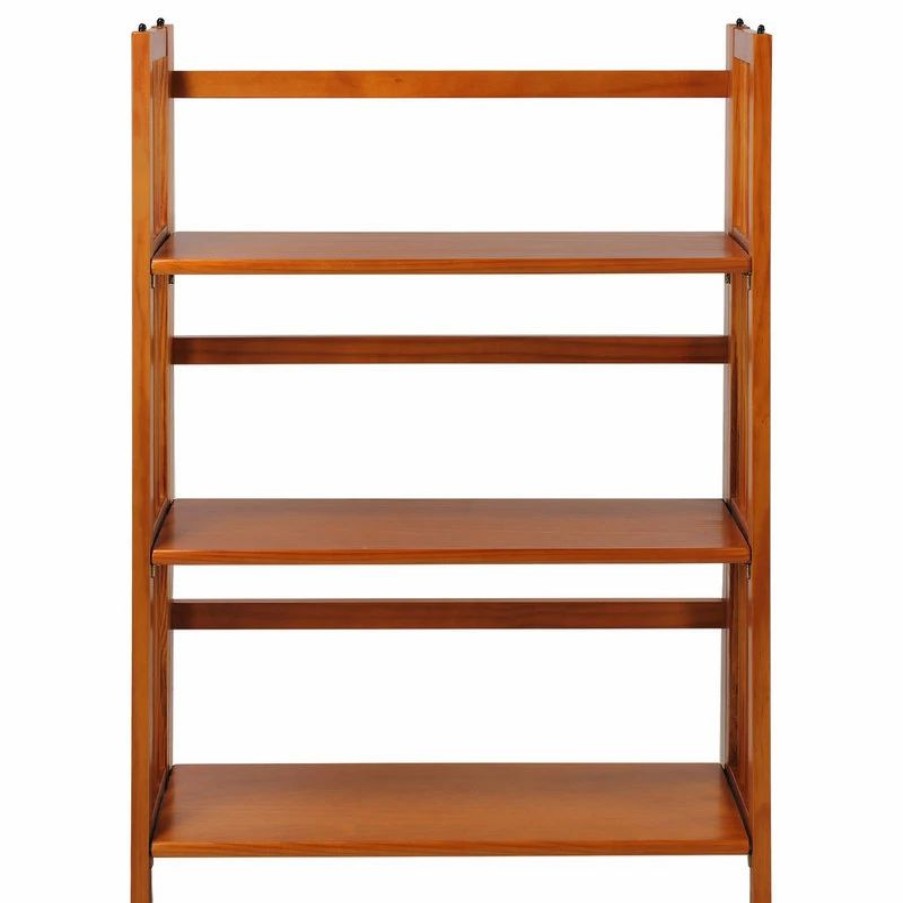 Shelving * | Casual Home 3 Shelf Folding Bookcase, Honey Oak, Large, 3 Shelf