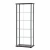 China Cabinets & Hutches * | Bowery Hill 5 Shelf Contemporary Glass Wood Curio Cabinet In Black