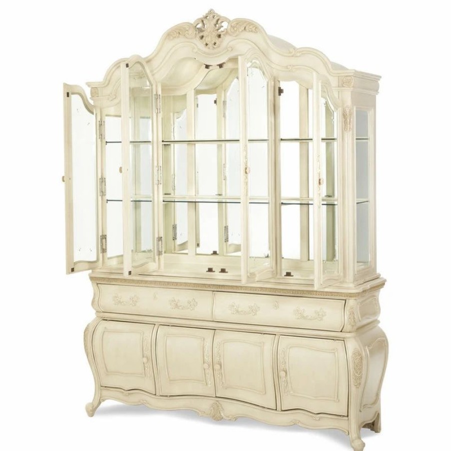 China Cabinets & Hutches * | Michael Amini Aico Lavelle China With Buffet, Blanc 54005-6-04