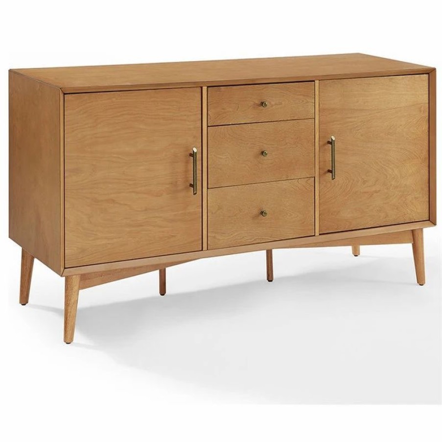 Buffets & Sideboards * | Crosley Landon 3 Drawer Sideboard In Acorn